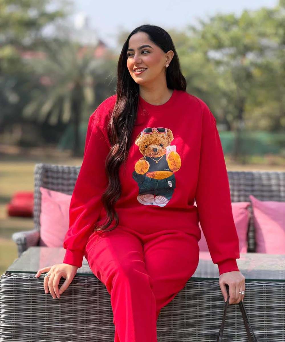 Hamster London Ted H Holiday Red Sweatshirt & Lower Cord Set