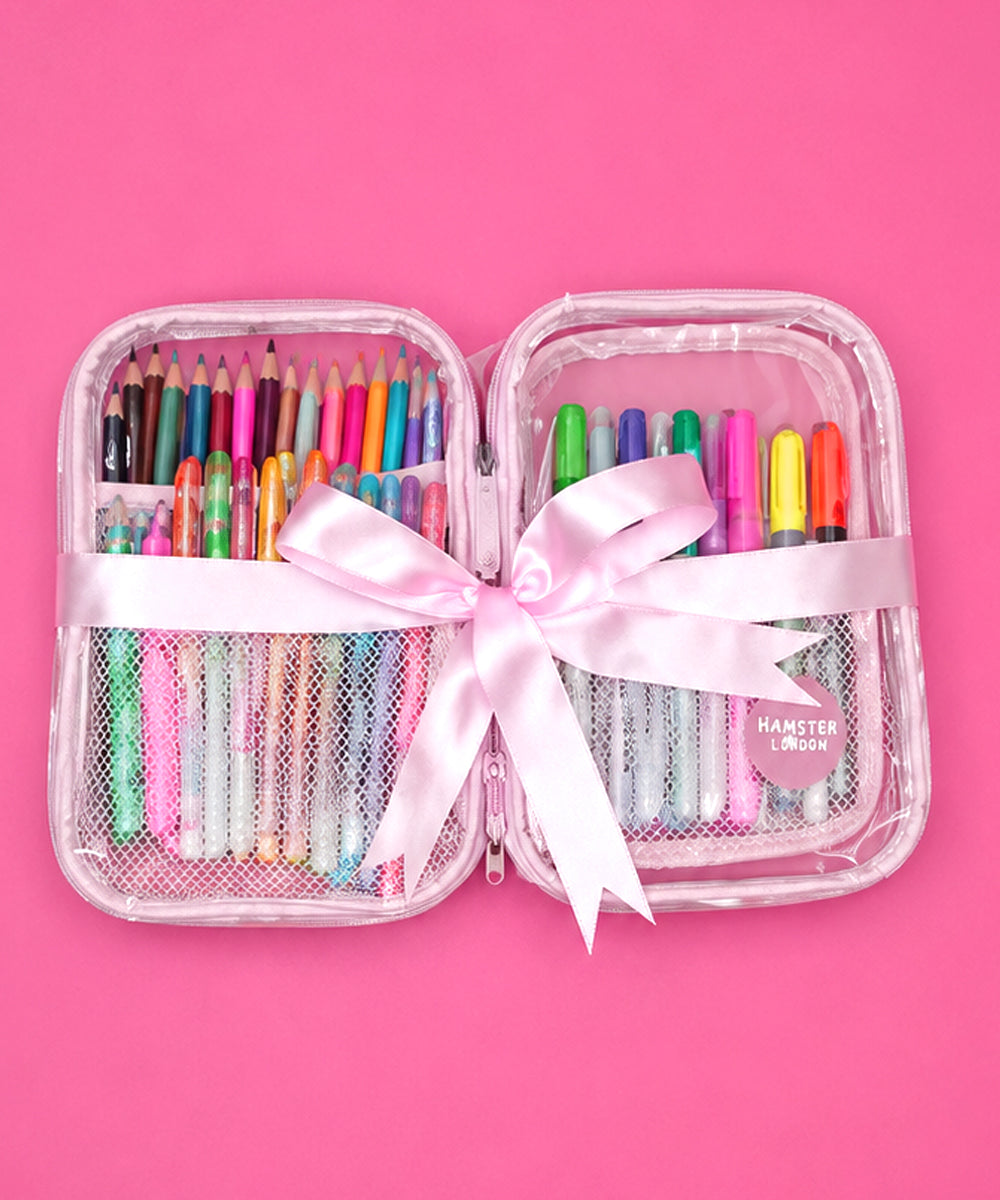 Hamster London Stationery Hardcase Combo  All-in-One Creative Kit Unicorn Light Pink