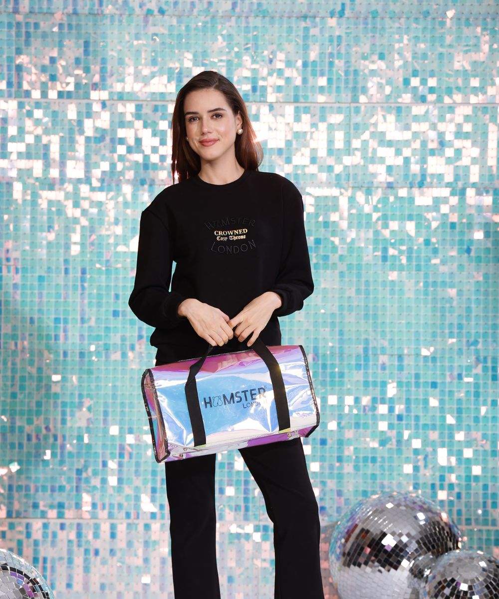 Hamster London Shiny Classic Duffle Bag Black Large