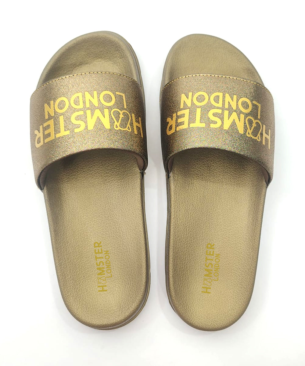 Hamster London Slides Glitter Gold