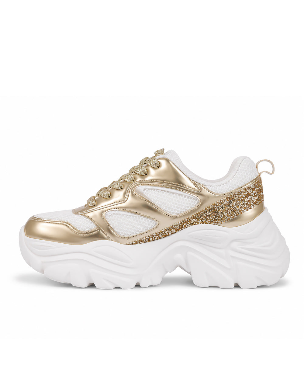 Hamster London Marcella Glitz Party Gold Sneakers