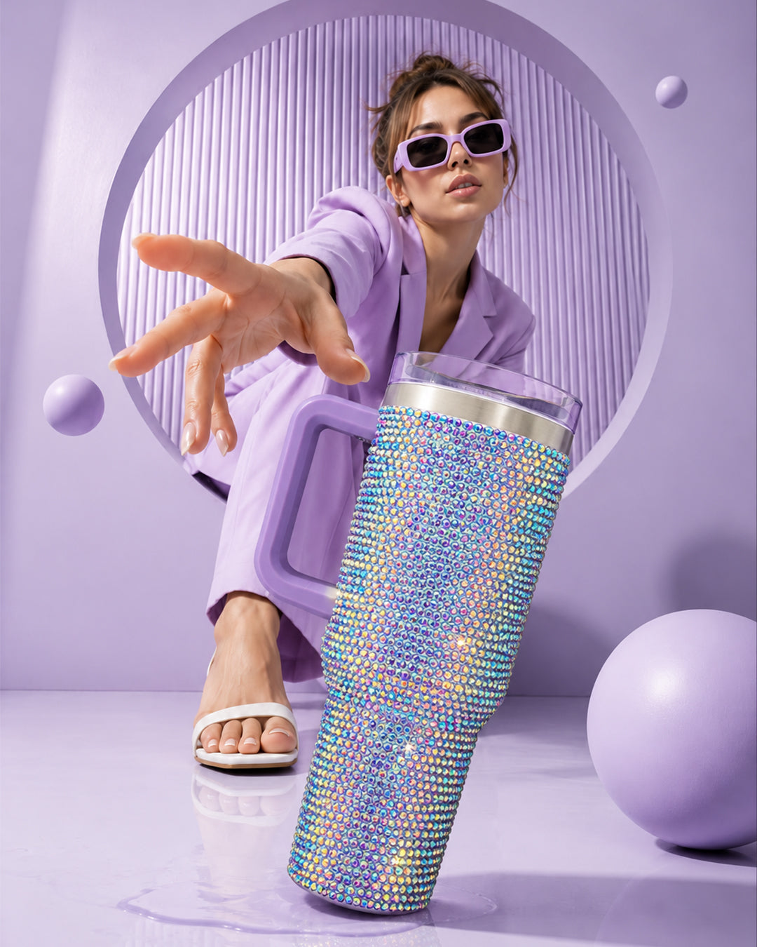 Hamster London Crystal Gem Tumbler Purple