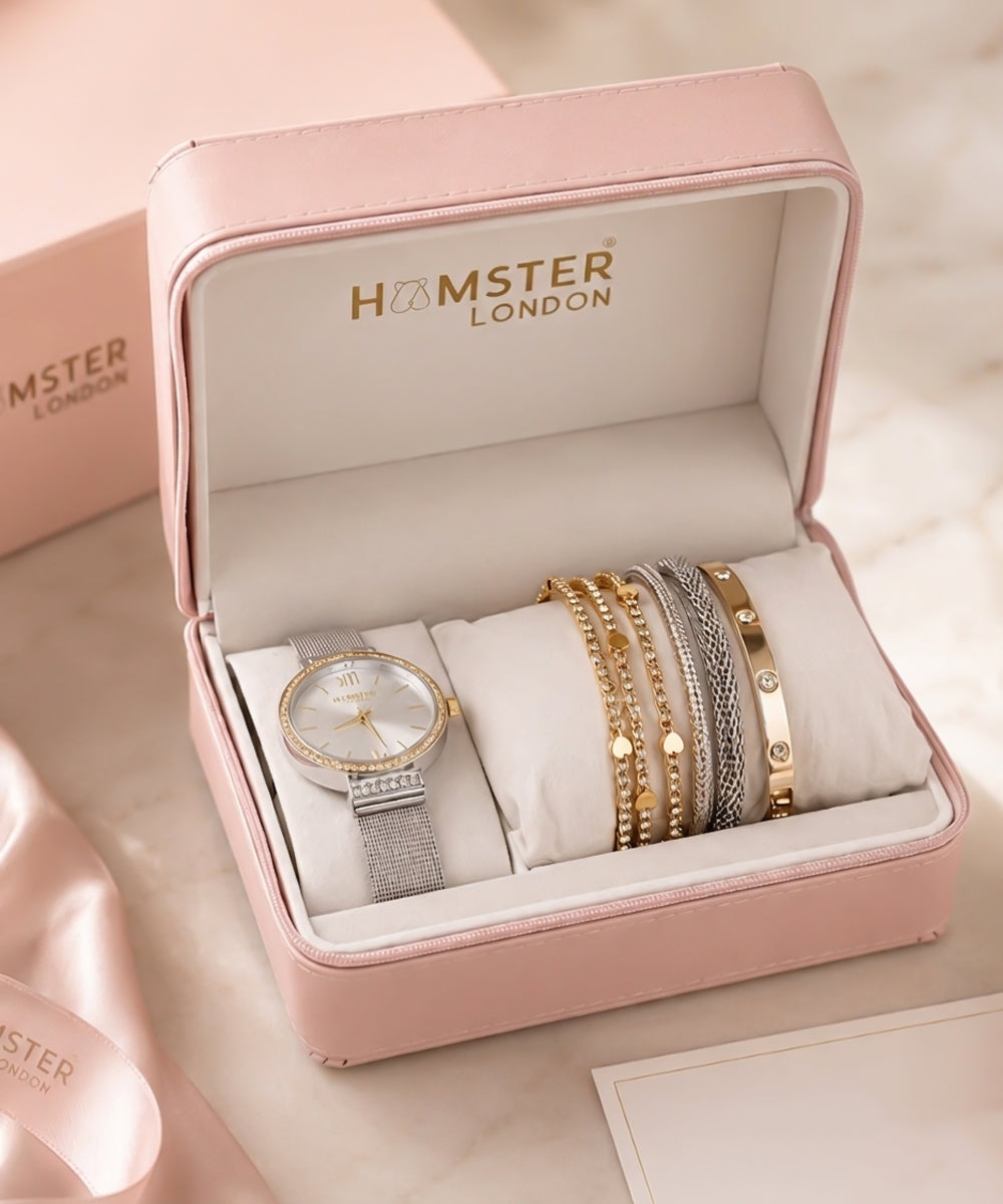 Hamster London Evening Star Women Silver Watch