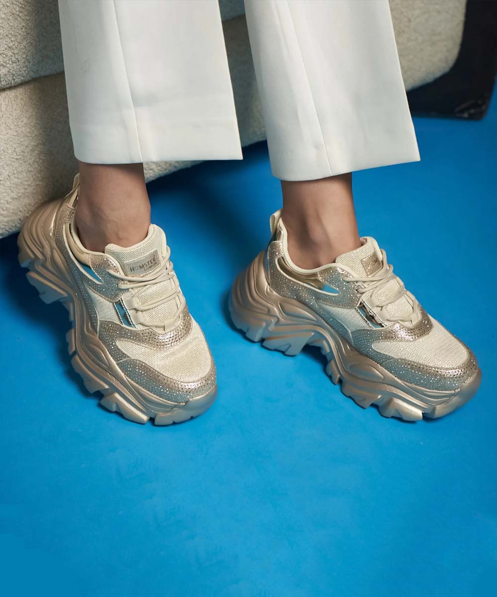Hamster London Booster Gold Sneakers