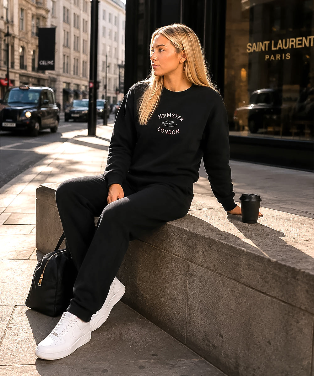 Hamster London Great British Excellence Sweatshirt & Lowers Set Black