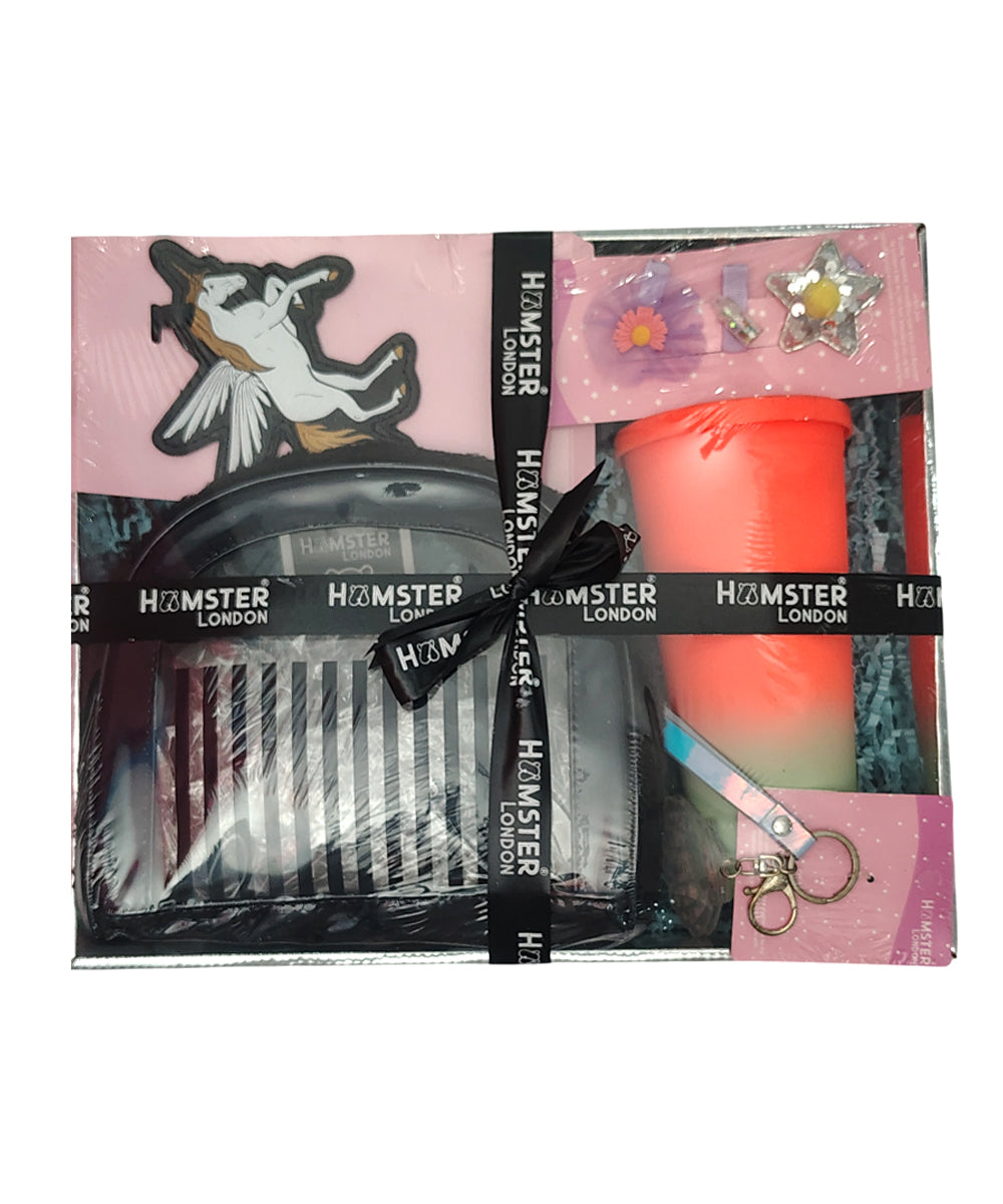 Hamster London Fur Baby Pouch Gift Hamper – Black | Includes Sipper, Keychain, Luggage Tag, Hair Clip | Premium Gift Box