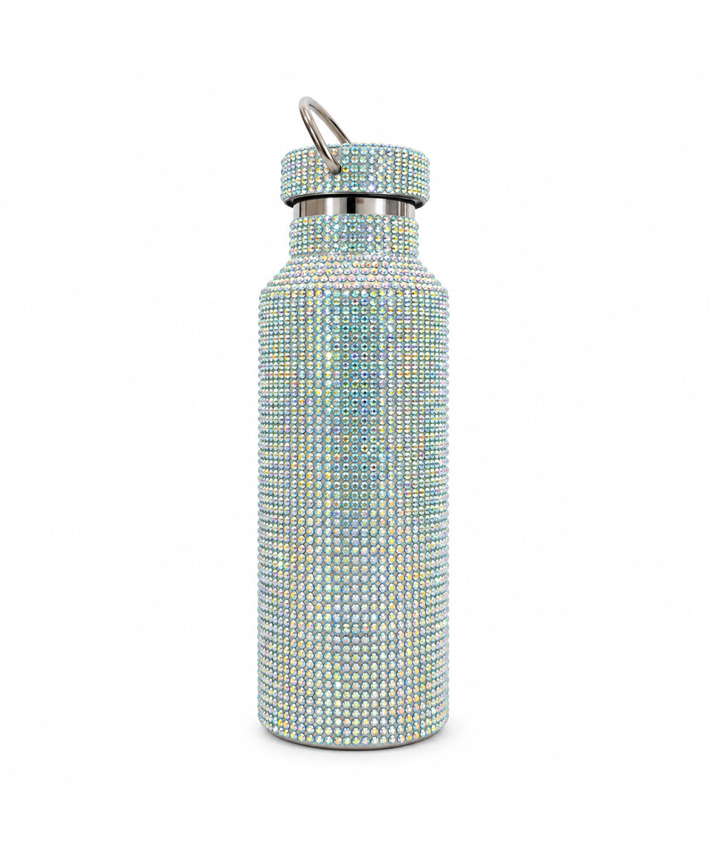 Hamster London Crystal Gem Shiny Duffle Aqua & Bottle Silver Set Of 2
