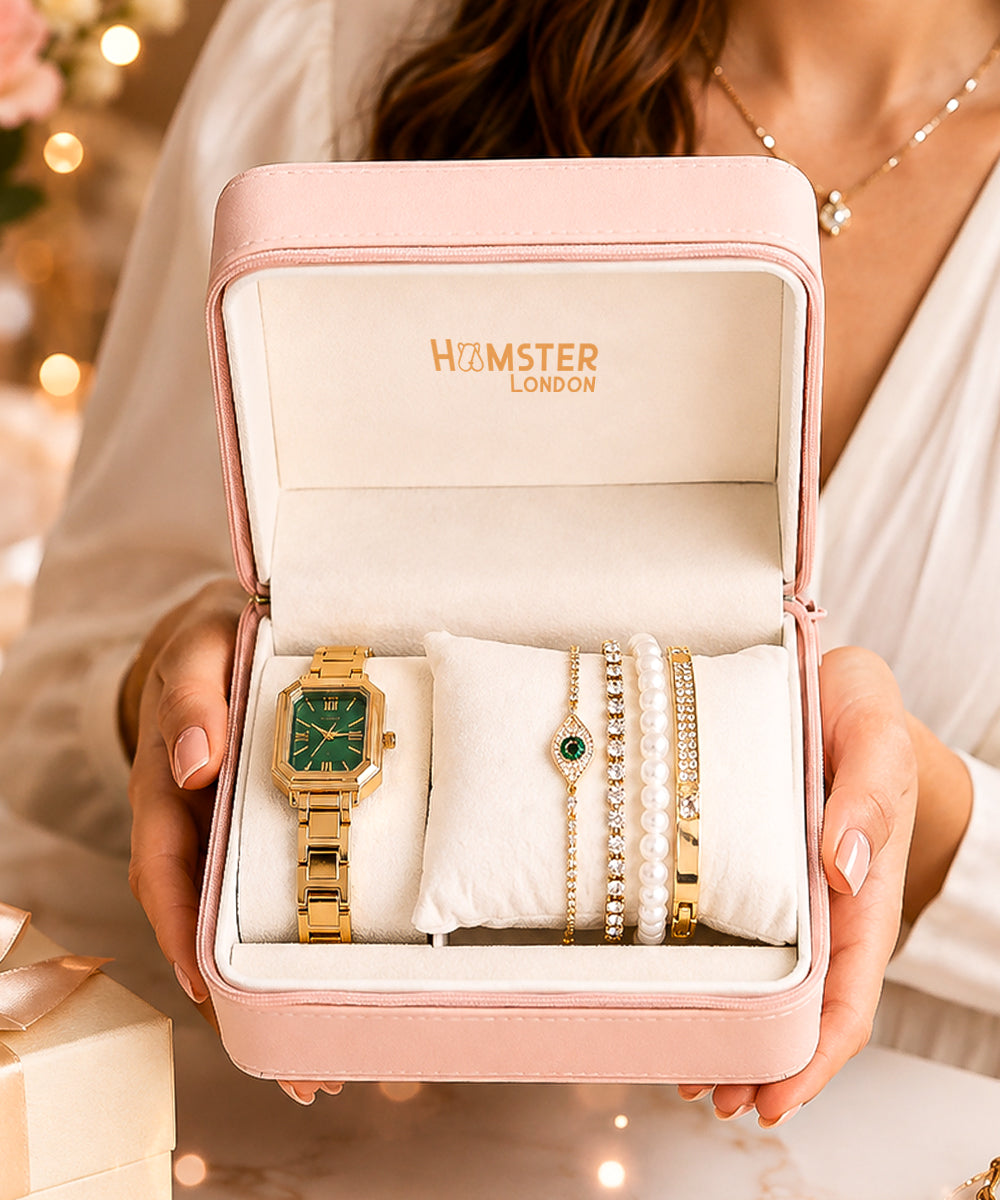 Hamster London Morning Star Women Green Gold Watch