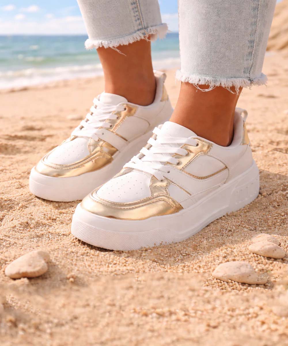 Hamster London Haven Party Gold Sneakers