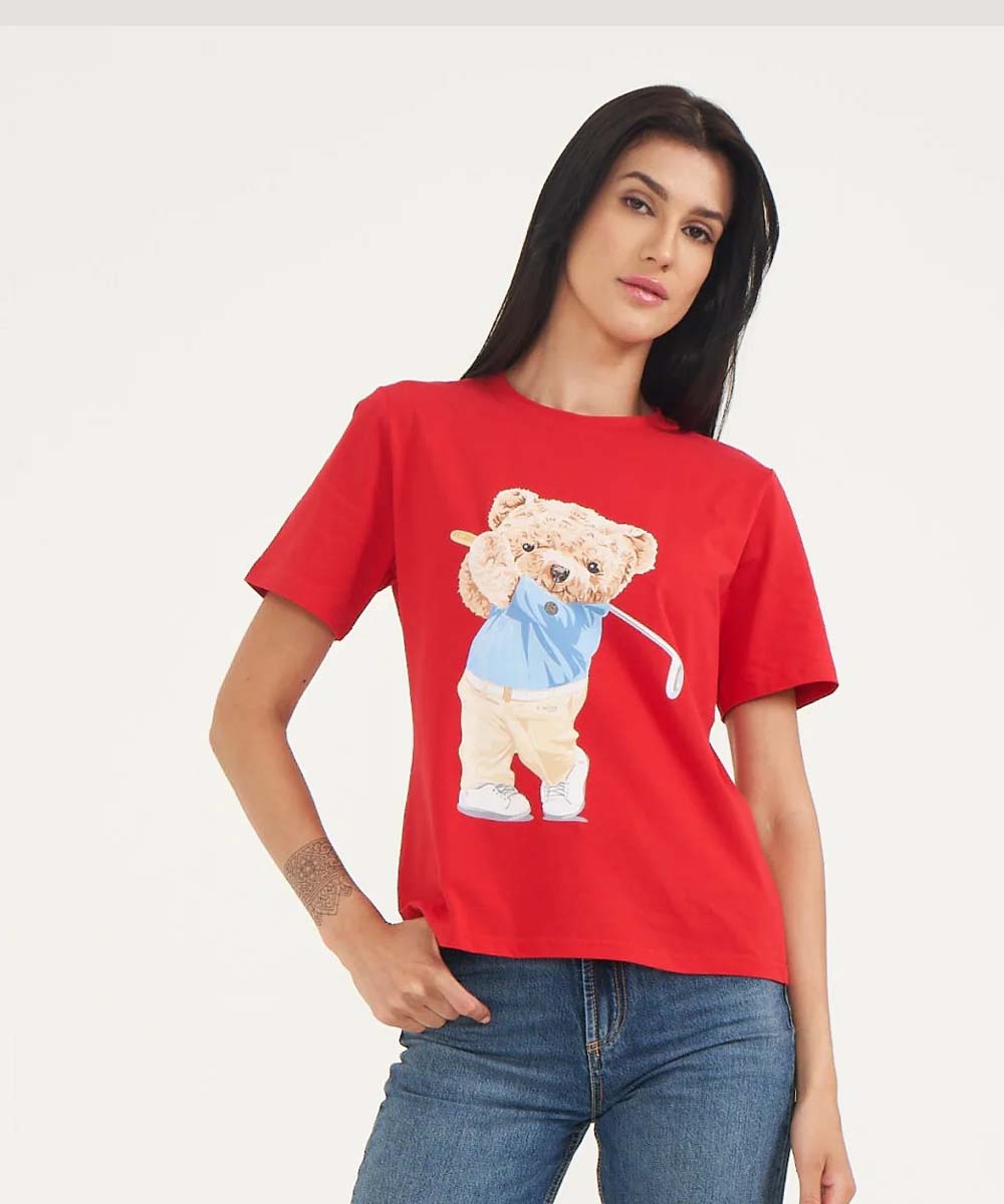 Hamster London Ted H Golden Swing T-shirt Red