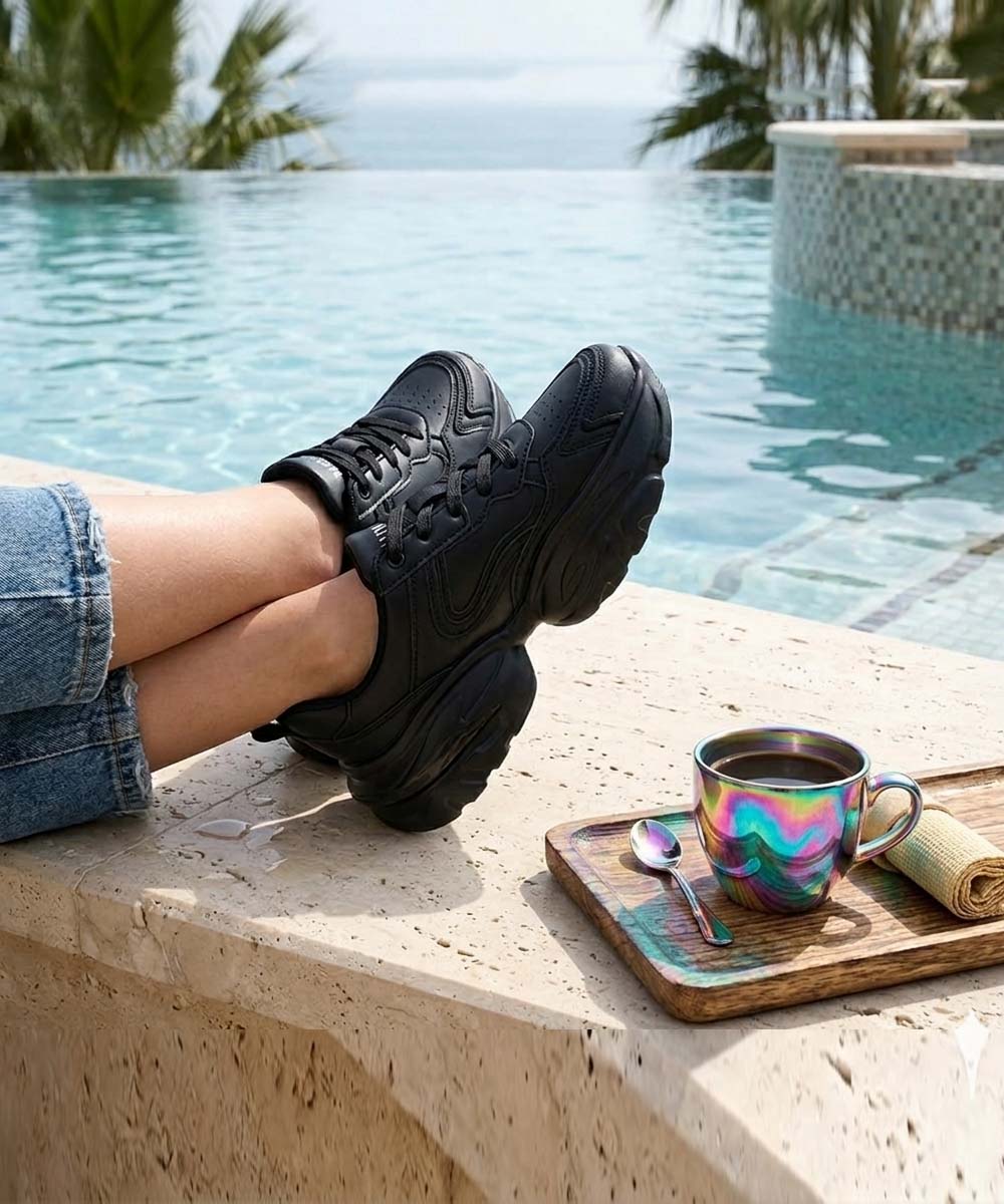 Hamster London Matte Black Party Sneakers
