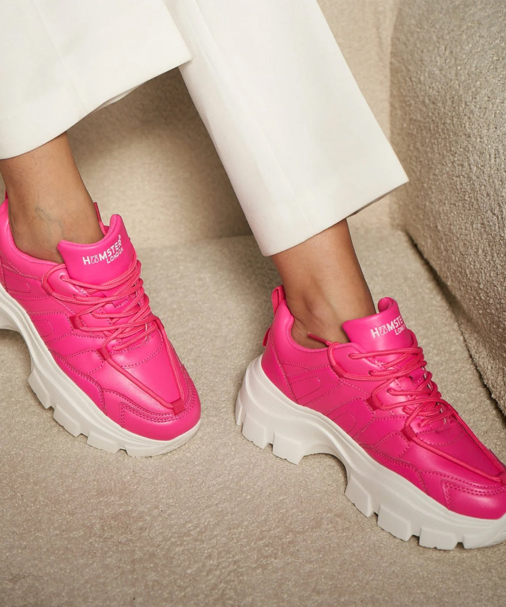 Hamster London Mousehole Hot Pink Party Sneakers