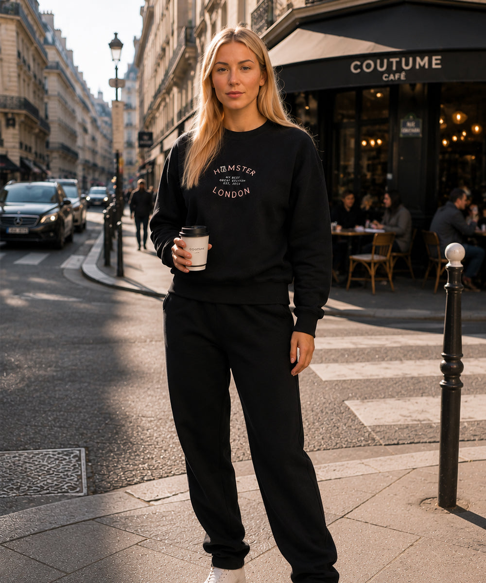 Hamster London Great British Excellence Sweatshirt & Lowers Set Black
