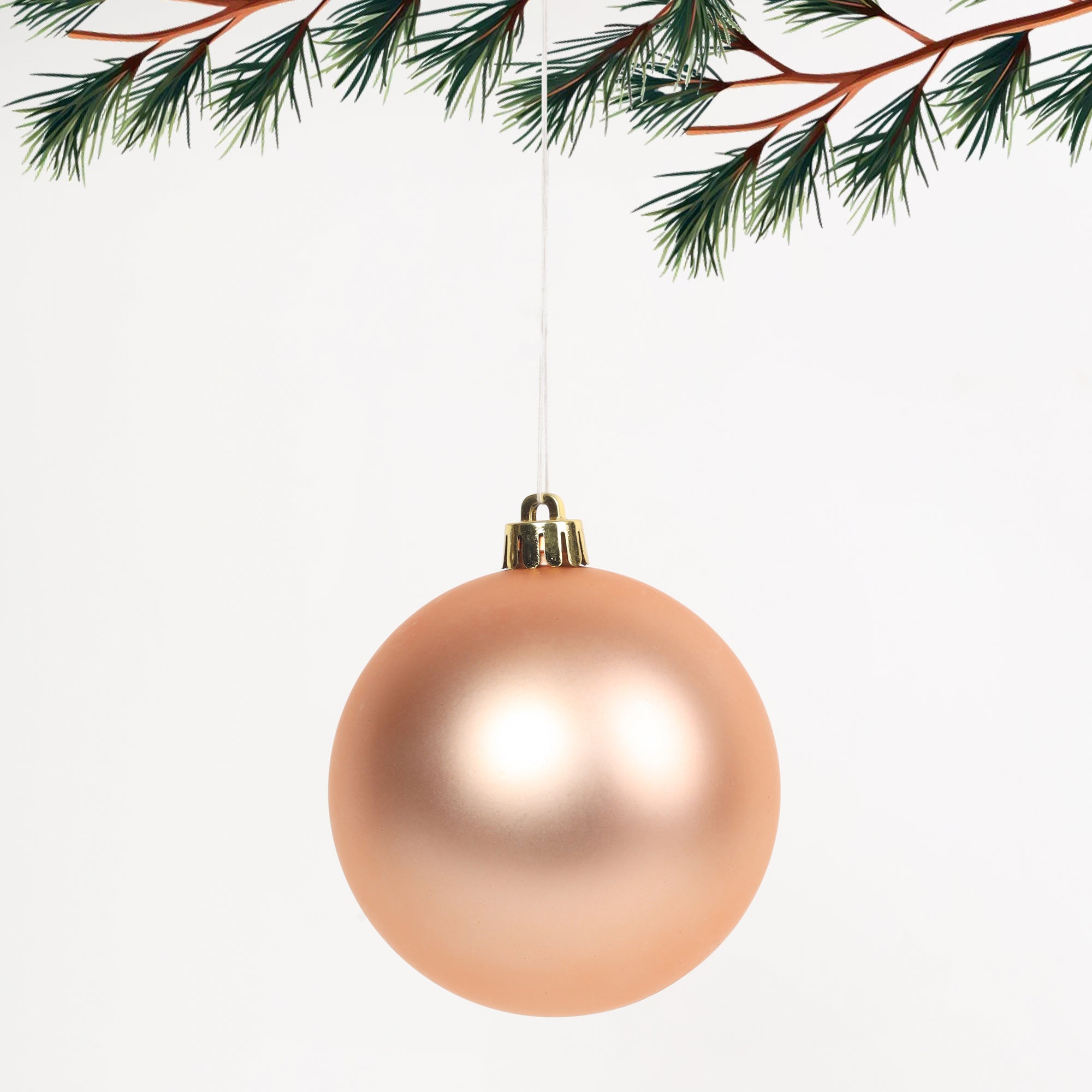 HL Holy 8cm Glitter Gold Christmas Ball Set of 6 Pieces