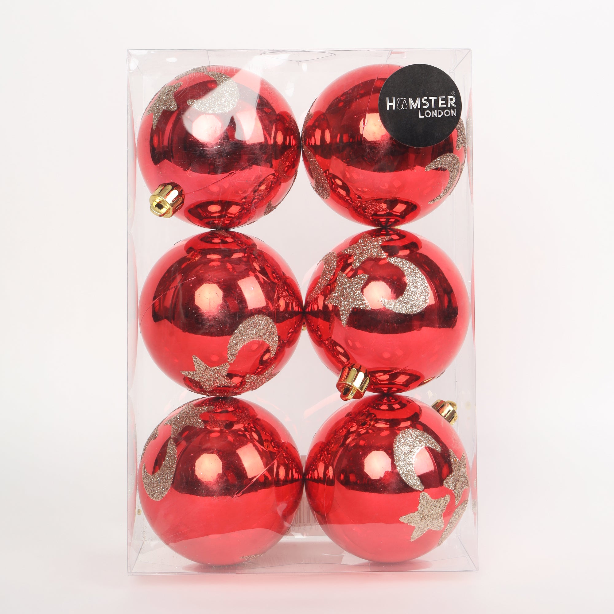 HL Holy 8cm Red Christmas Ball Set of 6 Pieces