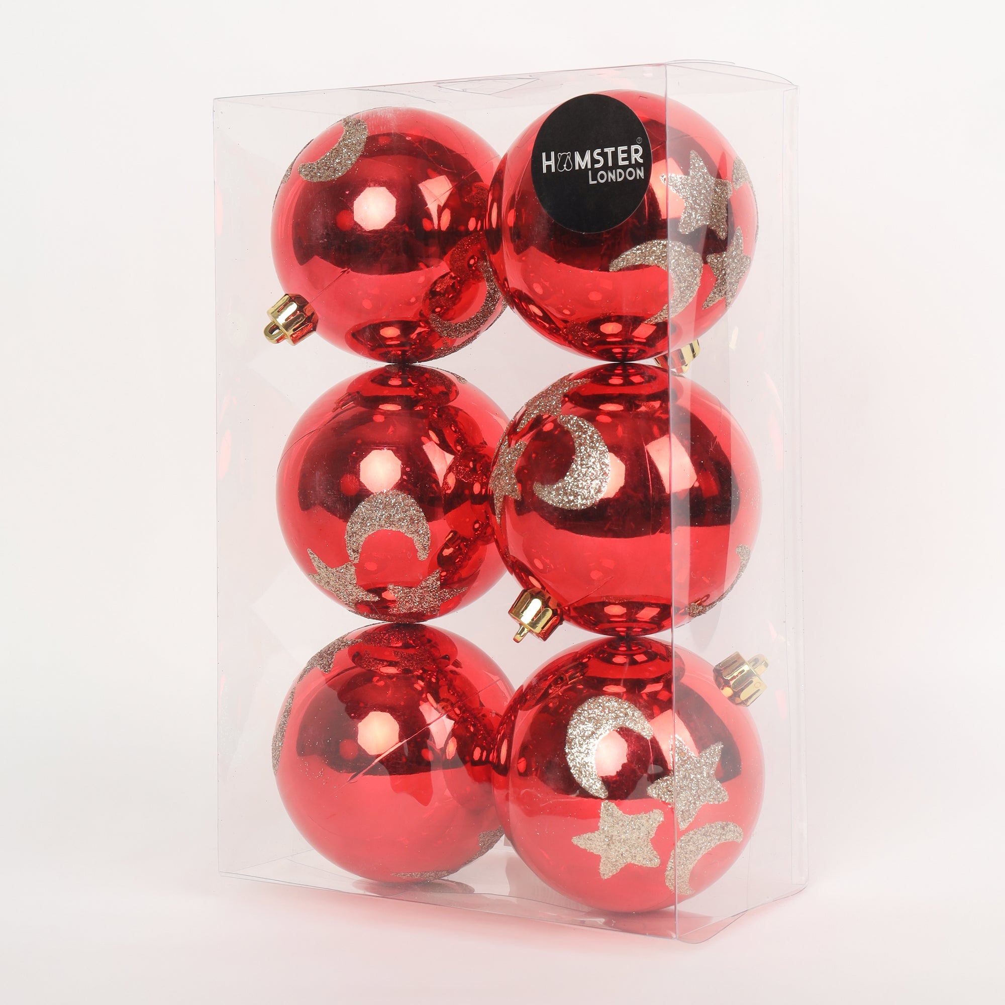 HL Holy 8cm Red Christmas Ball Set of 6 Pieces