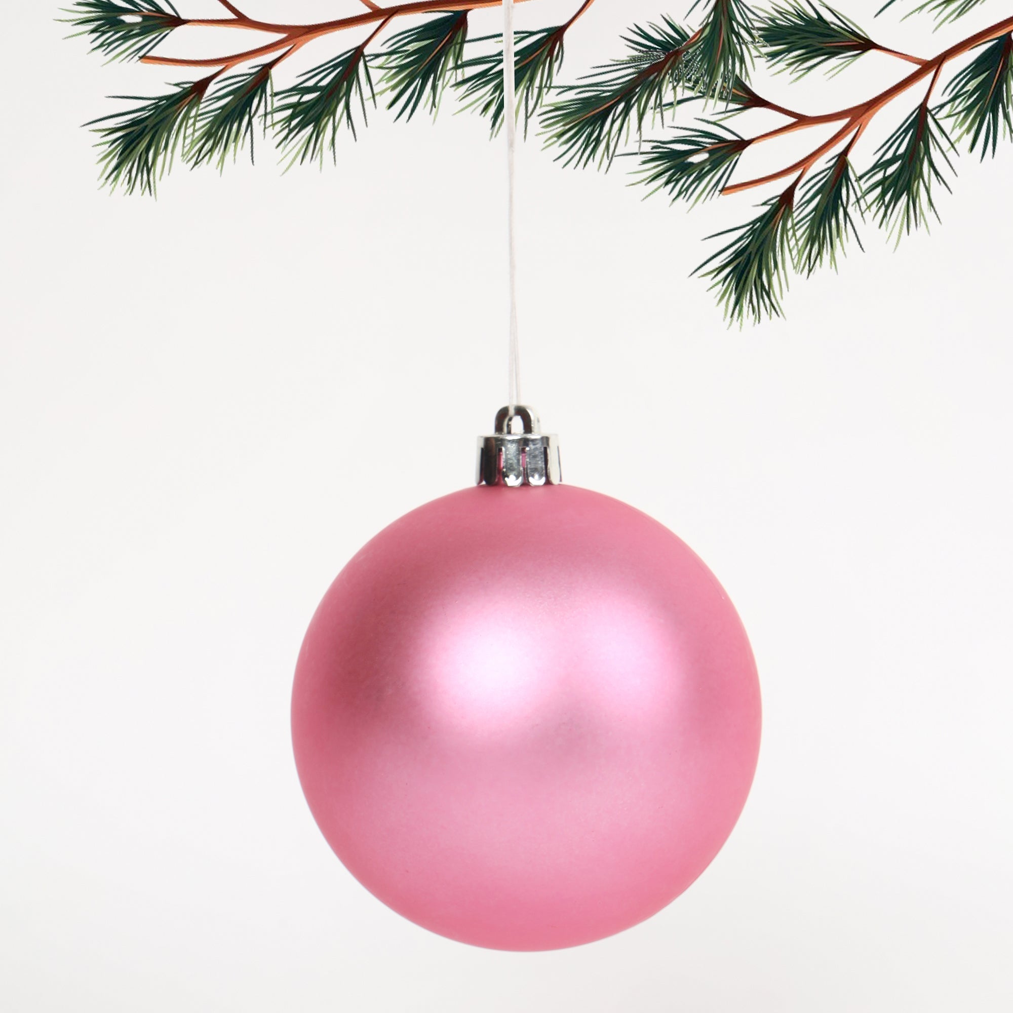HL Holy 8cm Pink Christmas Ball Set of 6 Pieces