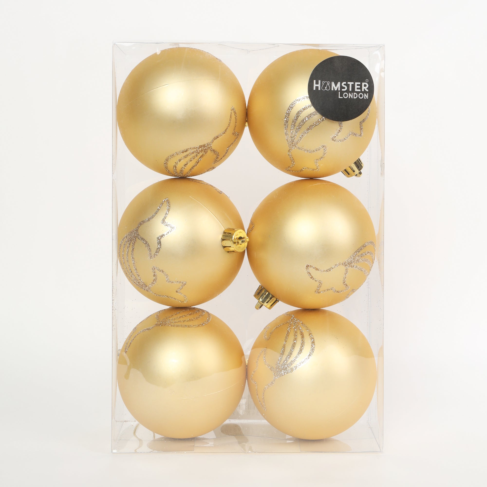 HL Holy 8cm Gold Christmas Ball Set of 6 Pieces