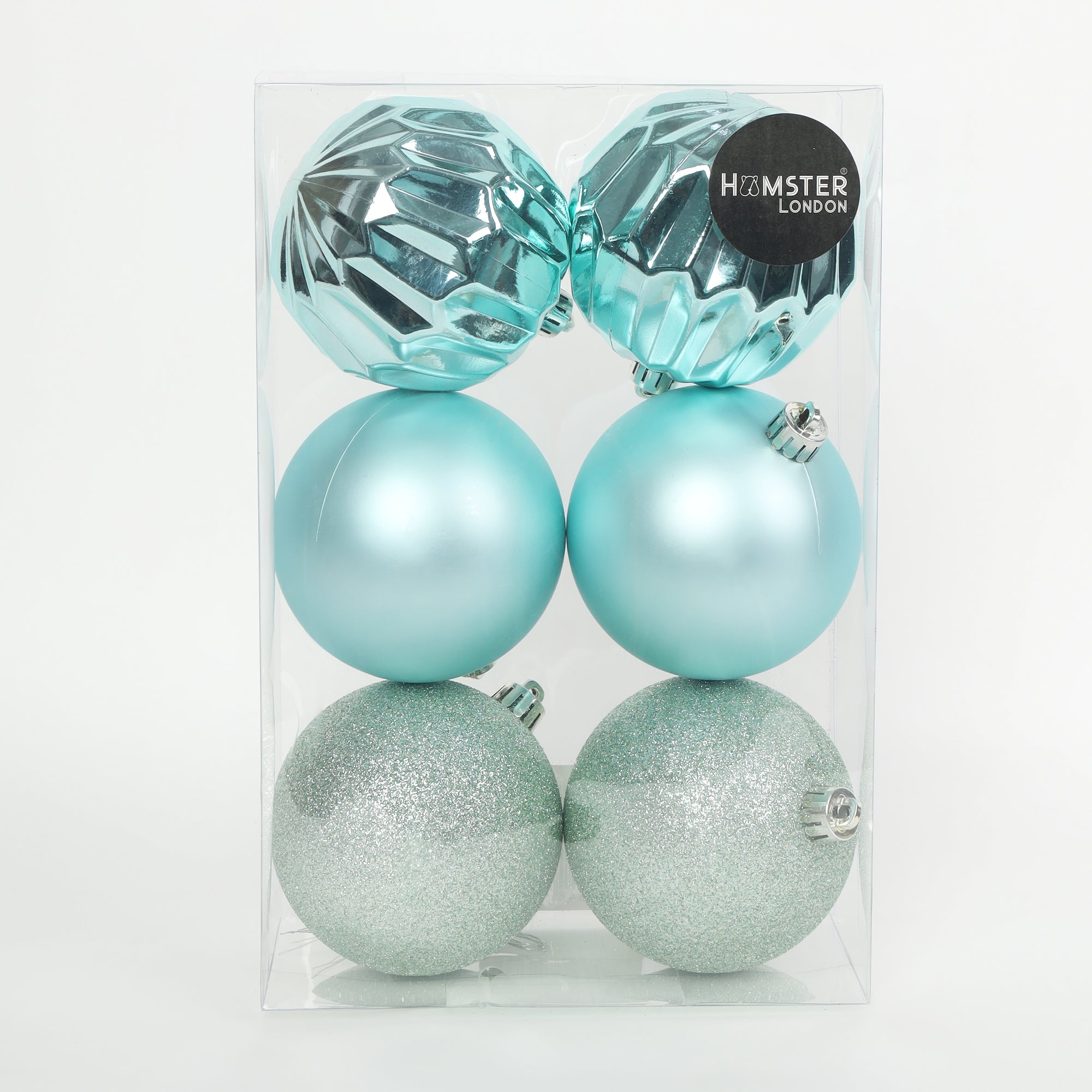 HL Holy 8cm Light Blue Christmas Ball Set of 6 Pieces