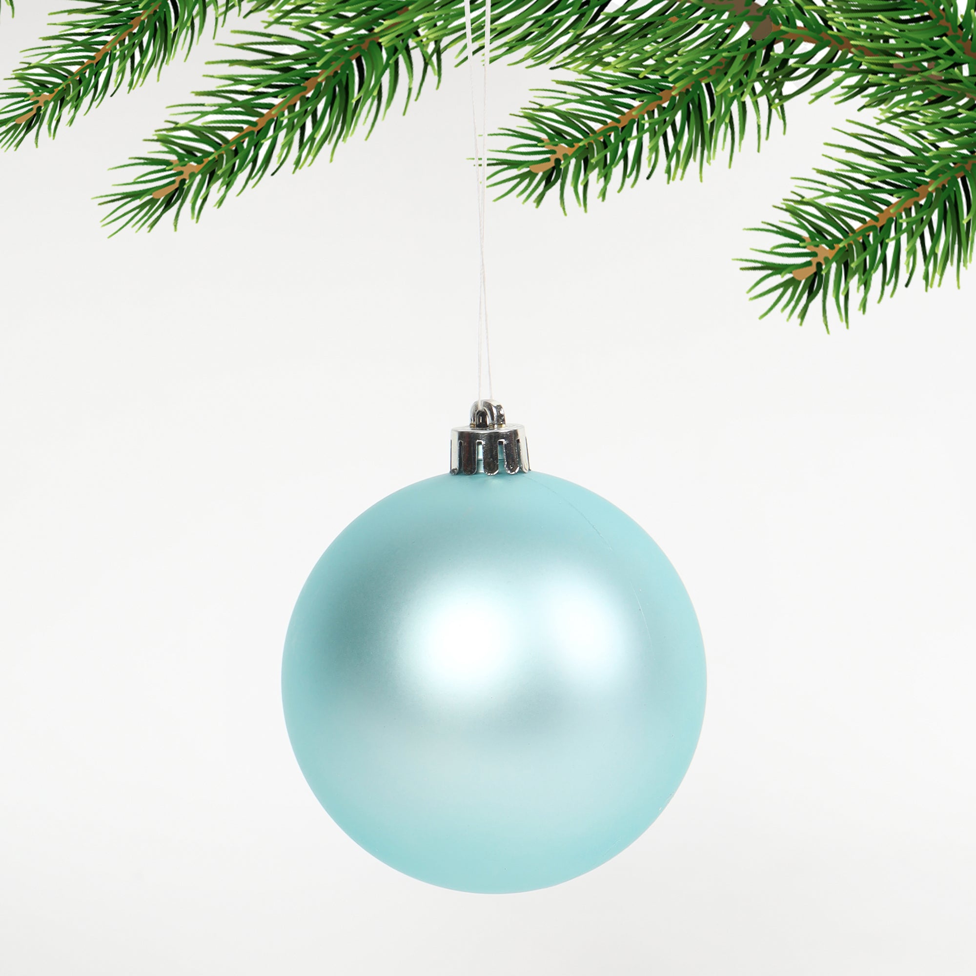HL Holy 8cm Light Blue Christmas Ball Set of 6 Pieces