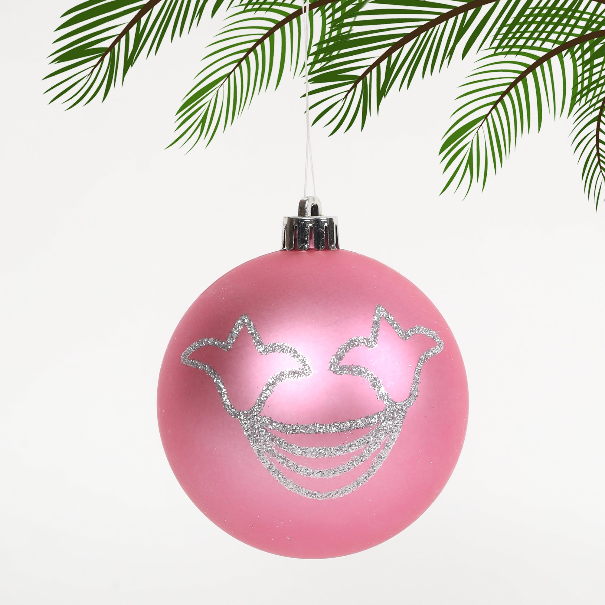HL Holy 8cm Pink Christmas Ball Set of 6 Pieces