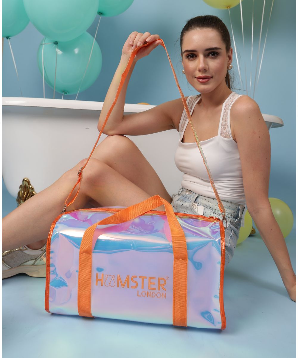 Hamster London Shiny Classic Duffle Bag Orange Large