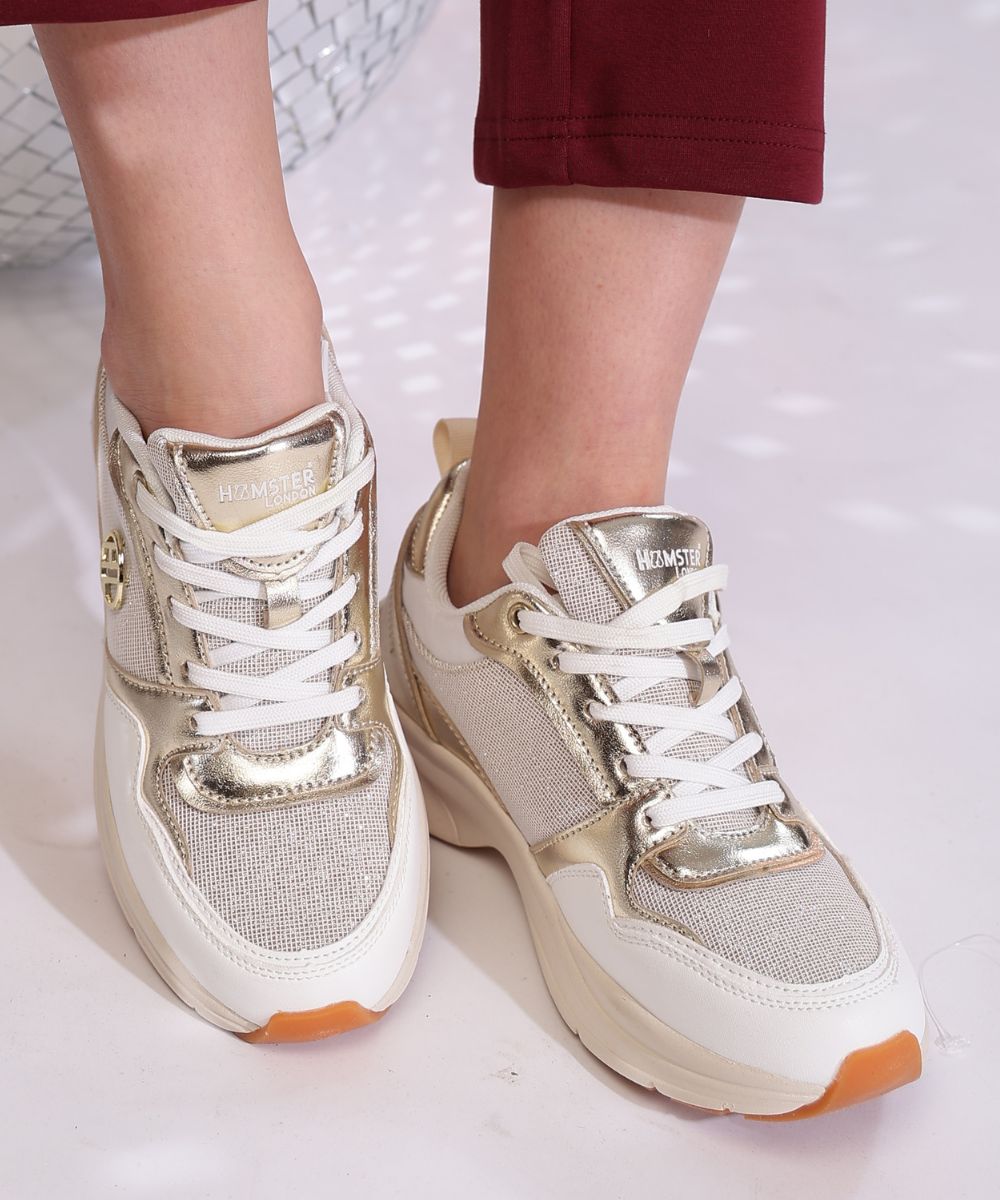 Hamster London Luckey Gold Sneakers