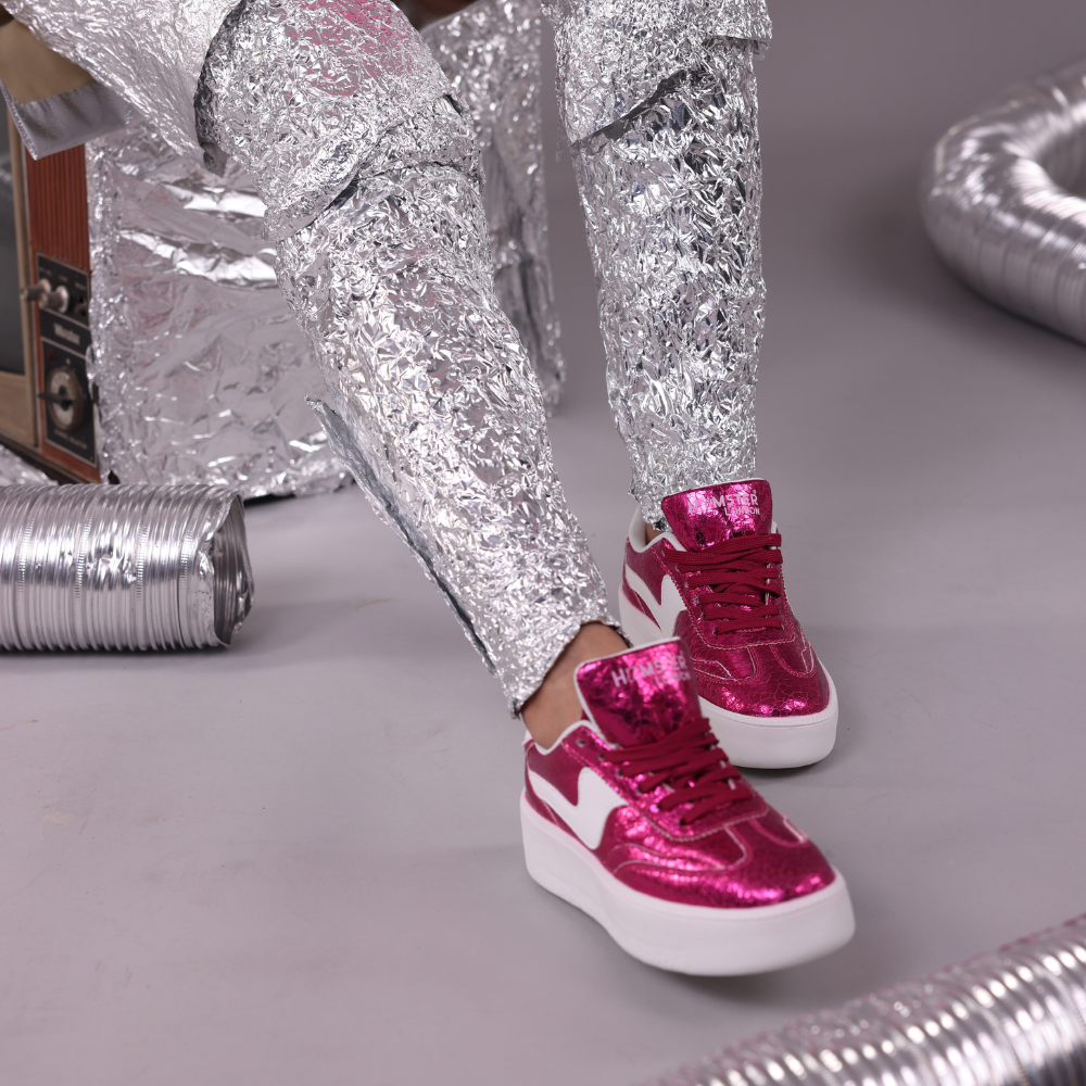 Hamster London Metallic Hot Pink Party Sneakers