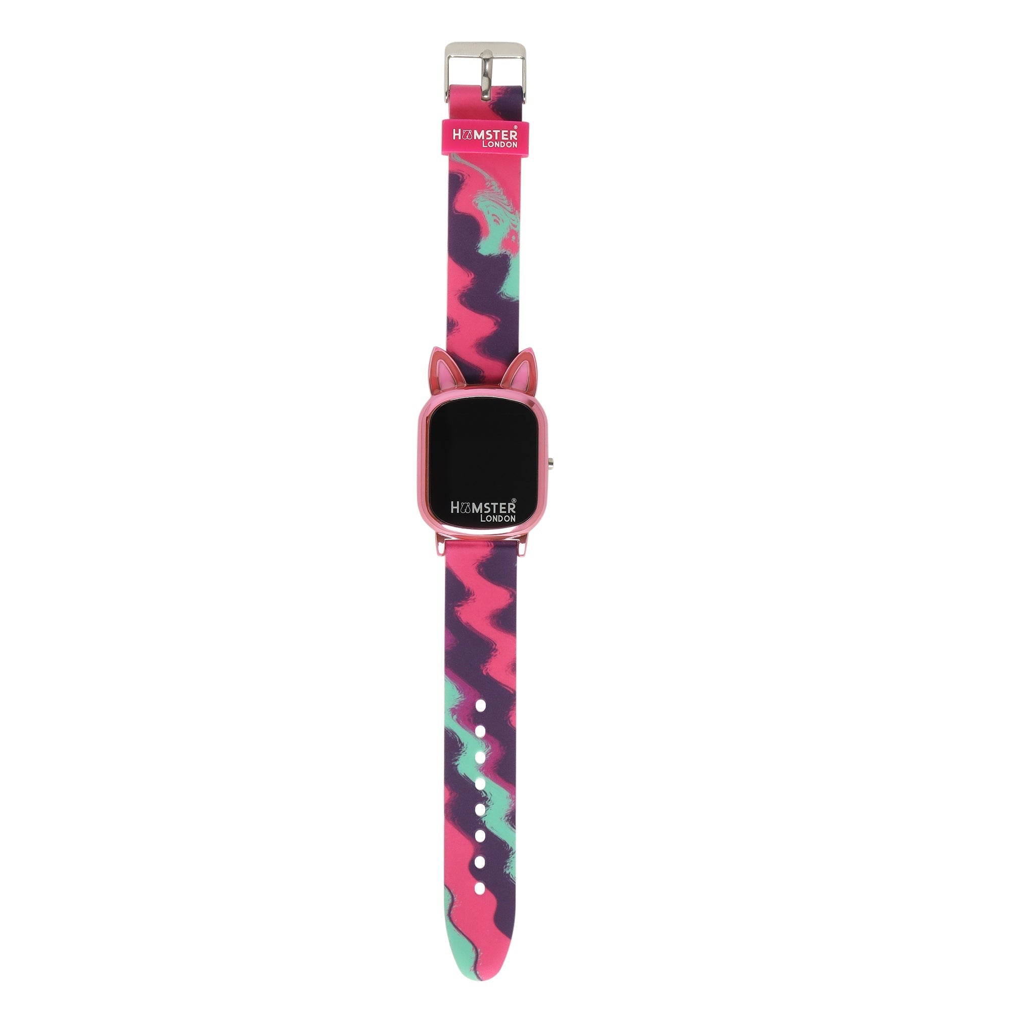 Hamster London Unicorn Metal Horn Swirl Digital Watch