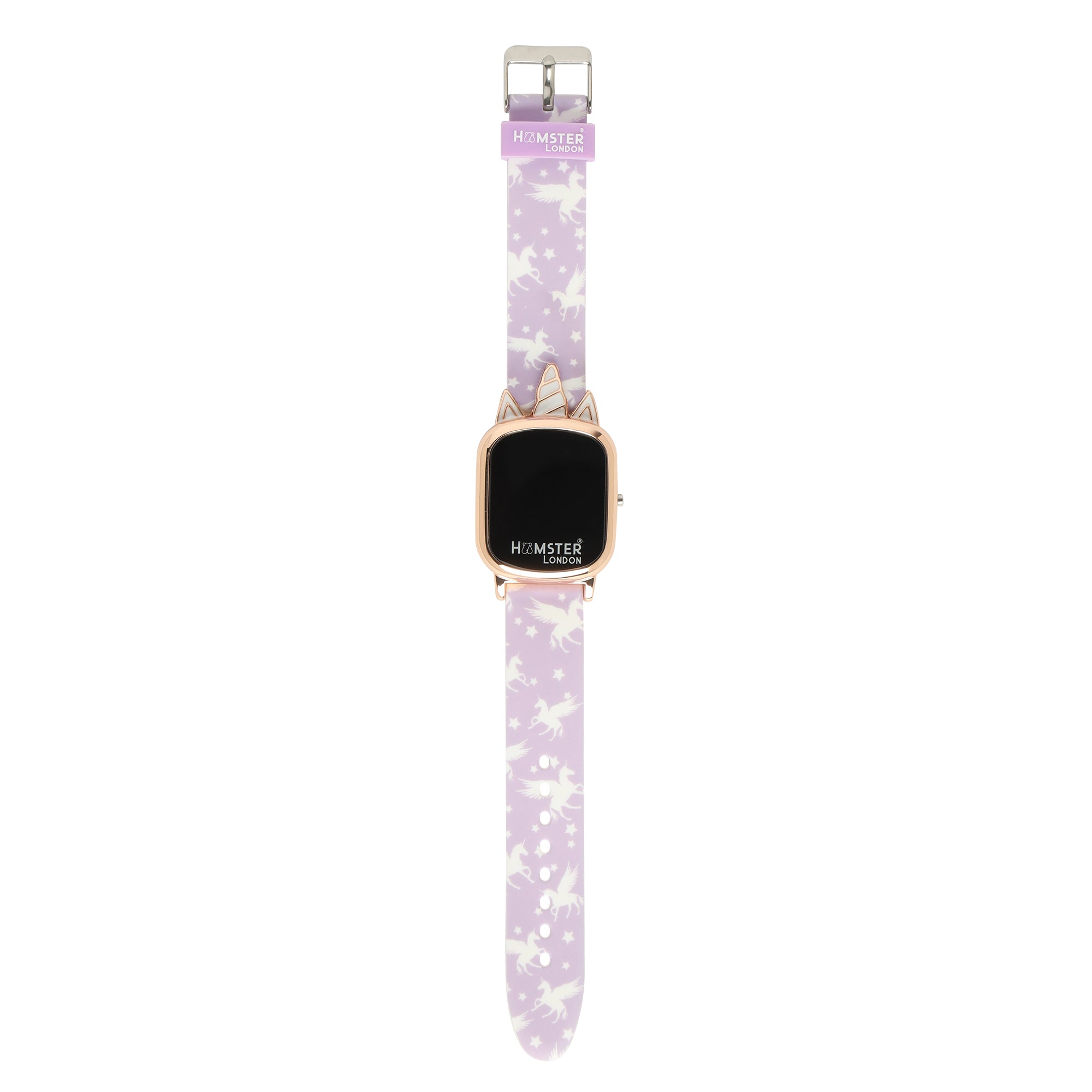 HL Unicorn Metal Horn Purple Digital Watch