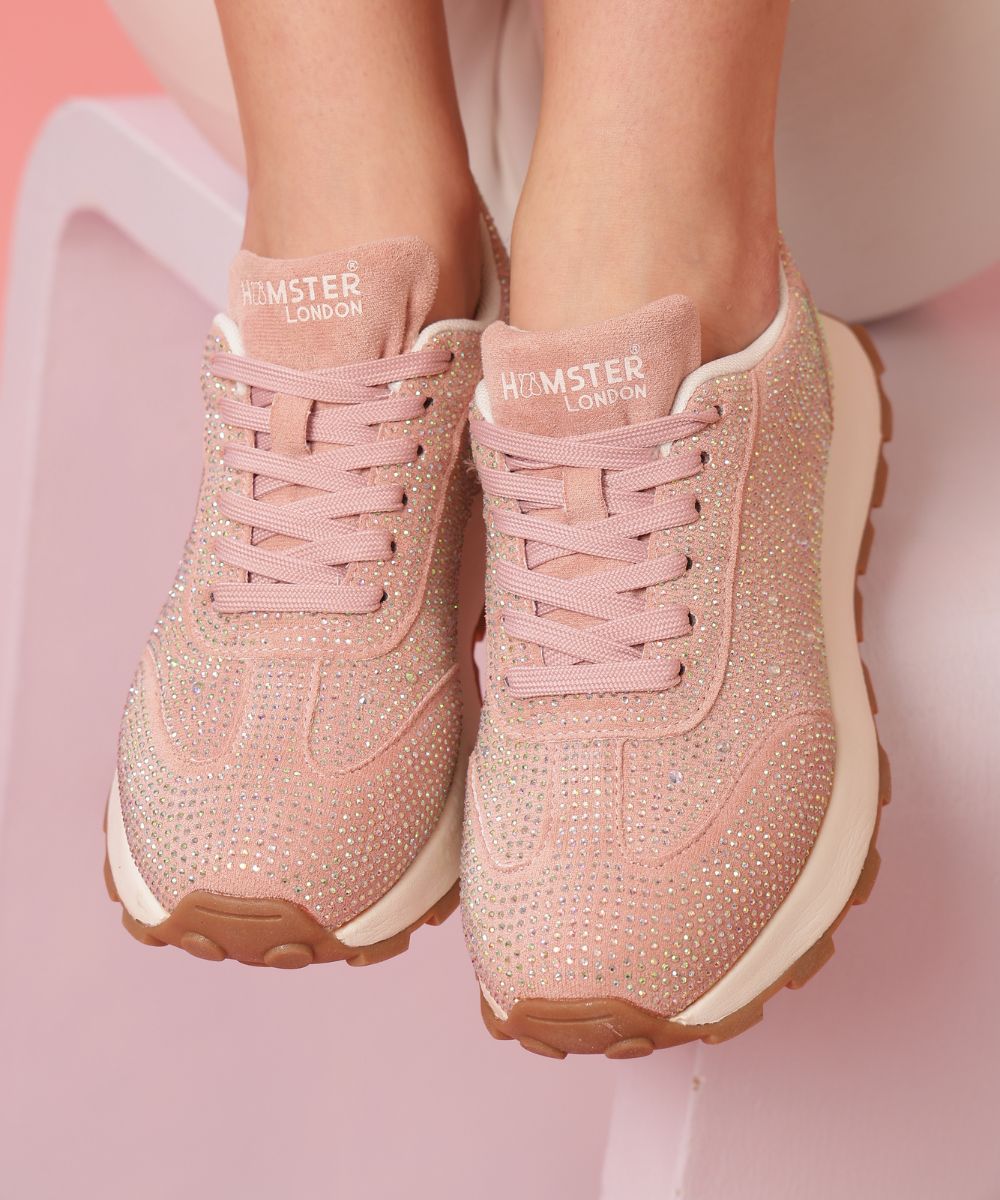 Hamster London Love Stone Pink Sneakers