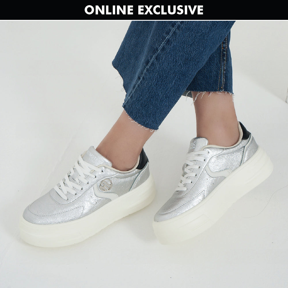 Hamster London Metallic Motion Silver Sneakers