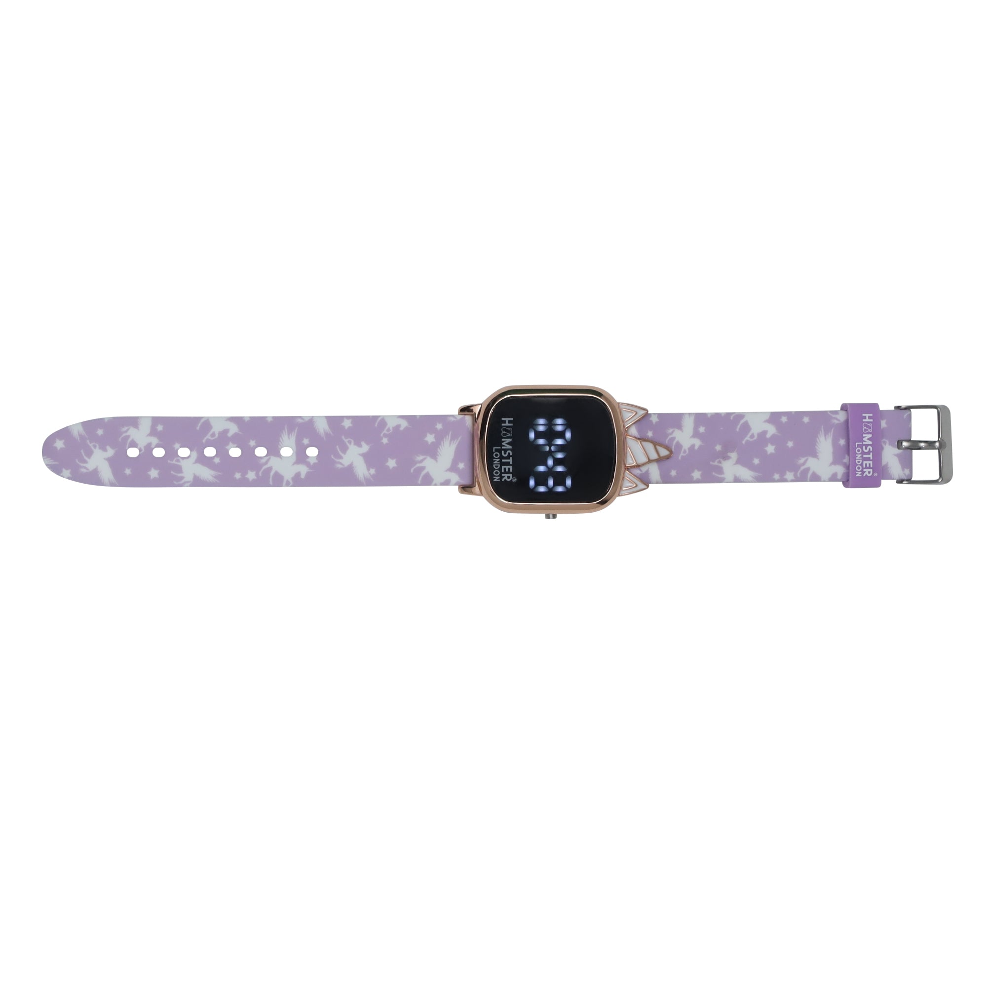 HL Unicorn Metal Horn Purple Digital Watch