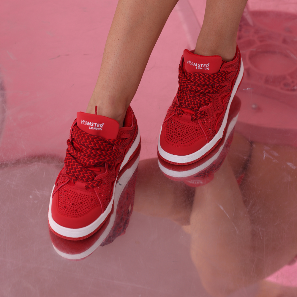 Hamster  London Neptune Party Red Sneakers