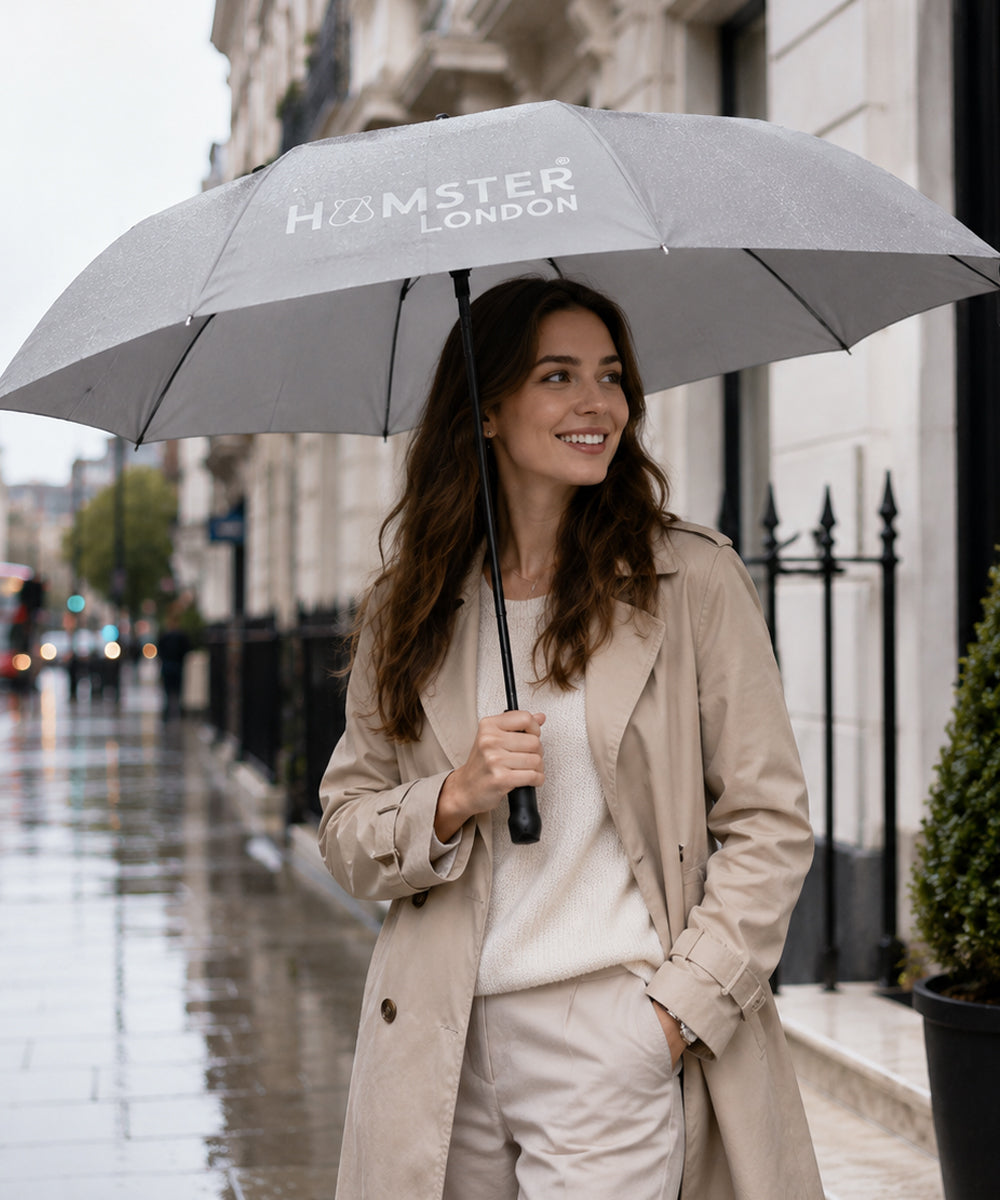Hamster London Automatic Open & Close Pocket Folding Umbrella (Grey)