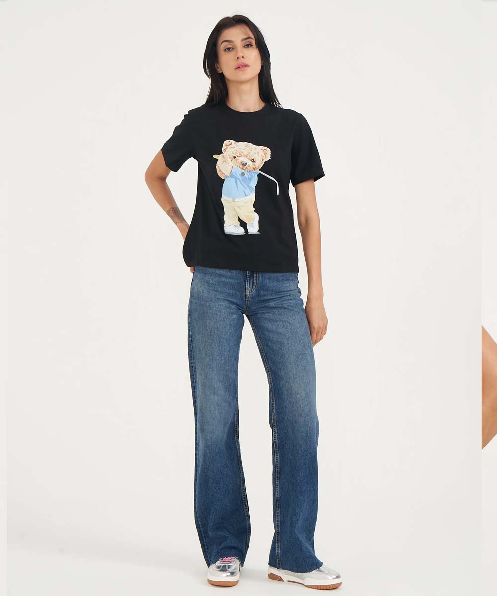 Hamster London Ted H Golden Swing T-shirt Black