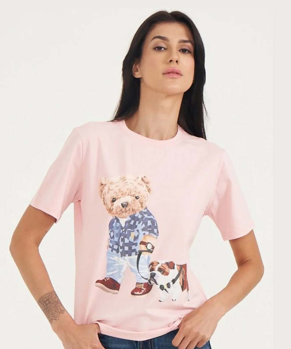 Hamster London Ted H's Best Friend T-Shirt Pink & Lowers Set