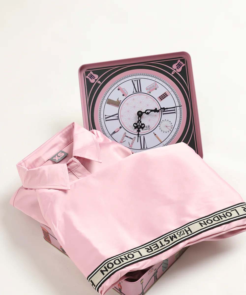 Hamster London Satin Love Co-ord Set Pink