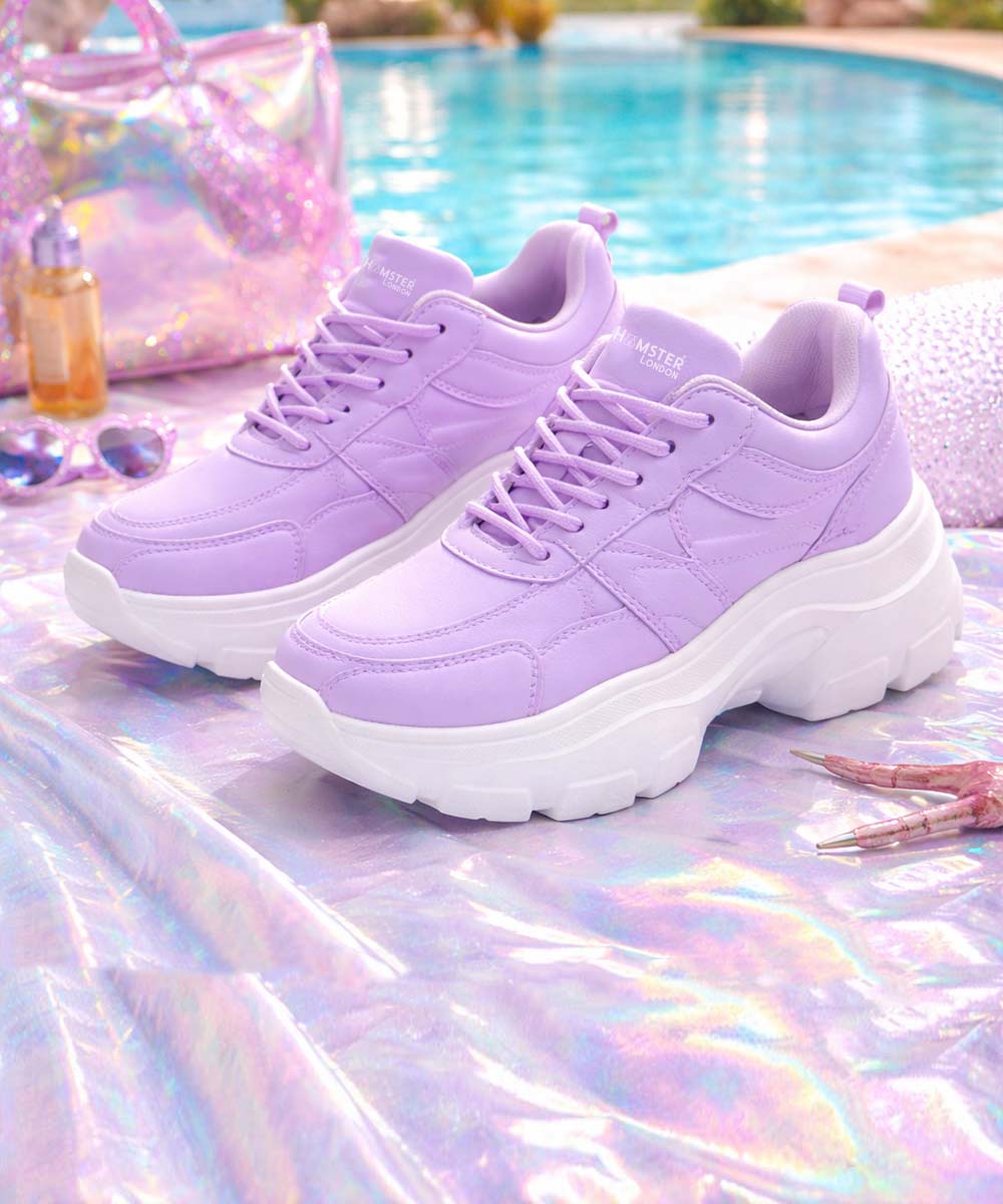 Hamster London Mousehole Purple Party Sneakers