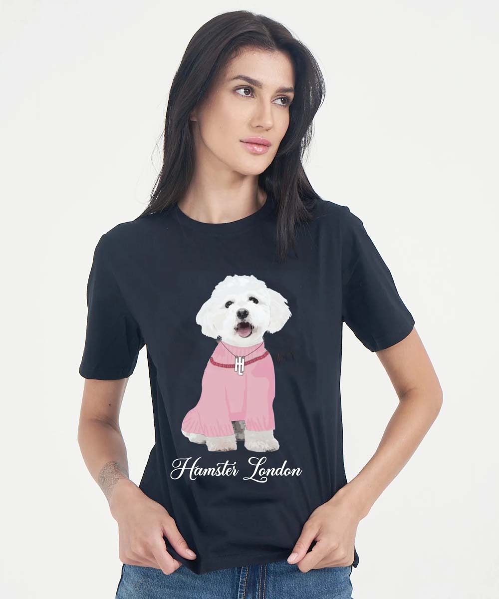 Hamster London Pup H Poodle T-shirt Black