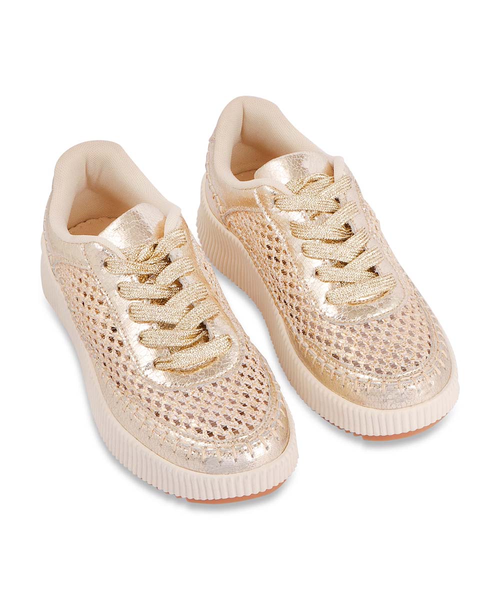 Hamster London Marcella Mesh Gold Party Sneakers