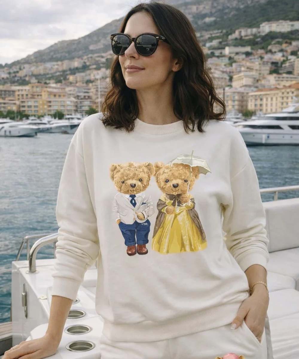 Hamster London Ted H Holiday White Sweatshirt & Lower Cord Set