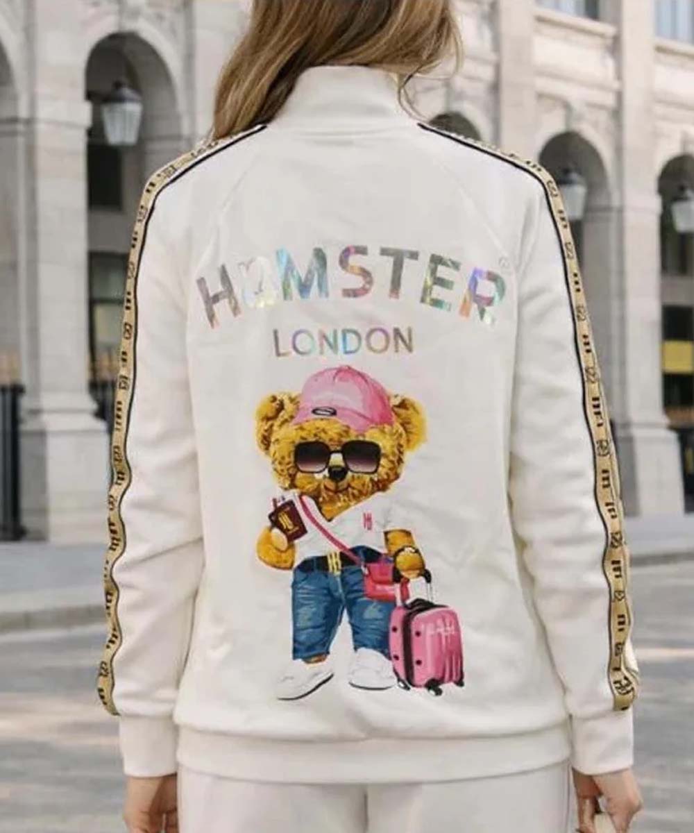 Hamster London Ted H Ted Zipper Jacket & Lower Cord Set White