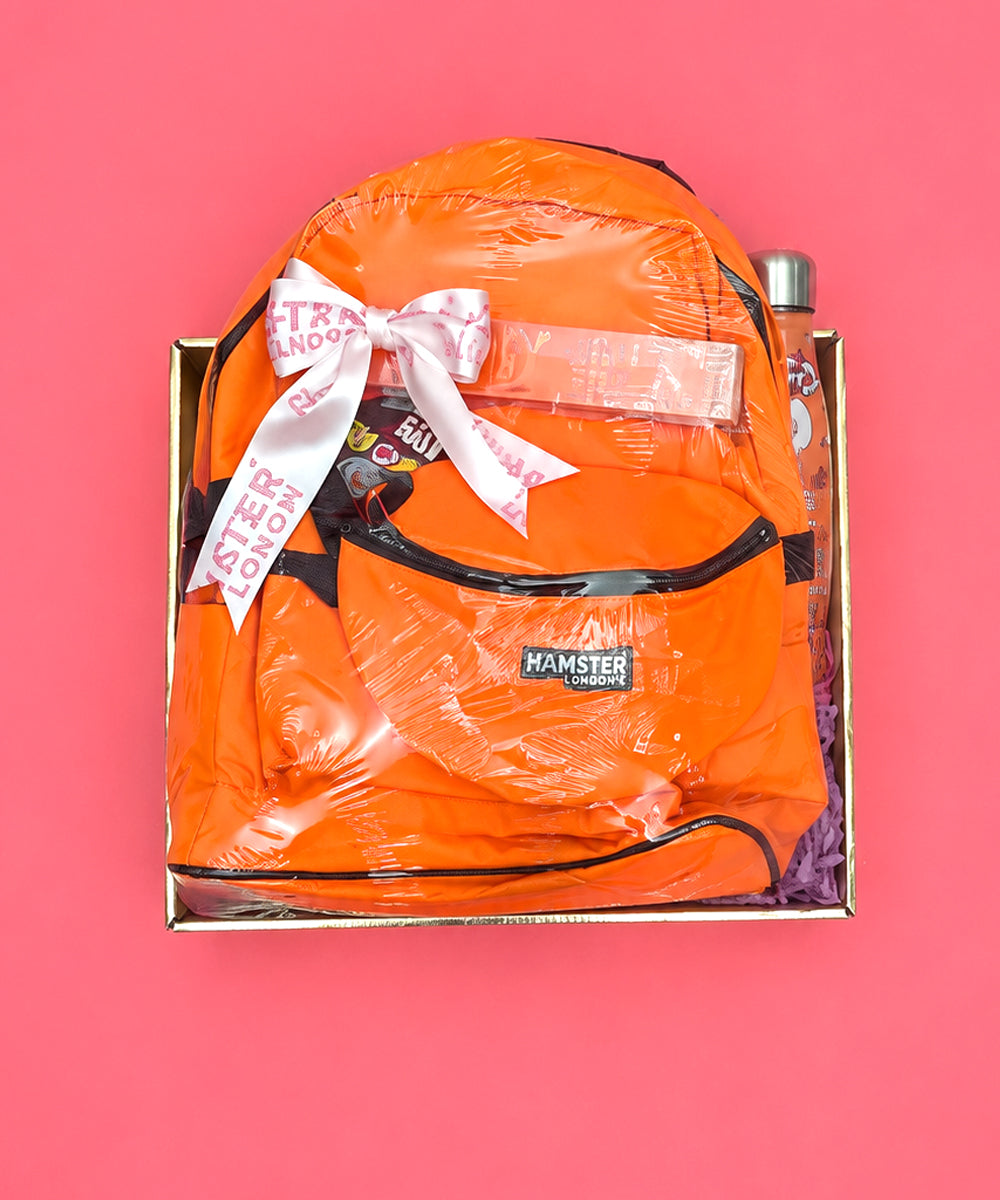 Hamster London Neon Backpack Gift Set with Waist Bag, Stainless Steel Bottle & Slap Watch