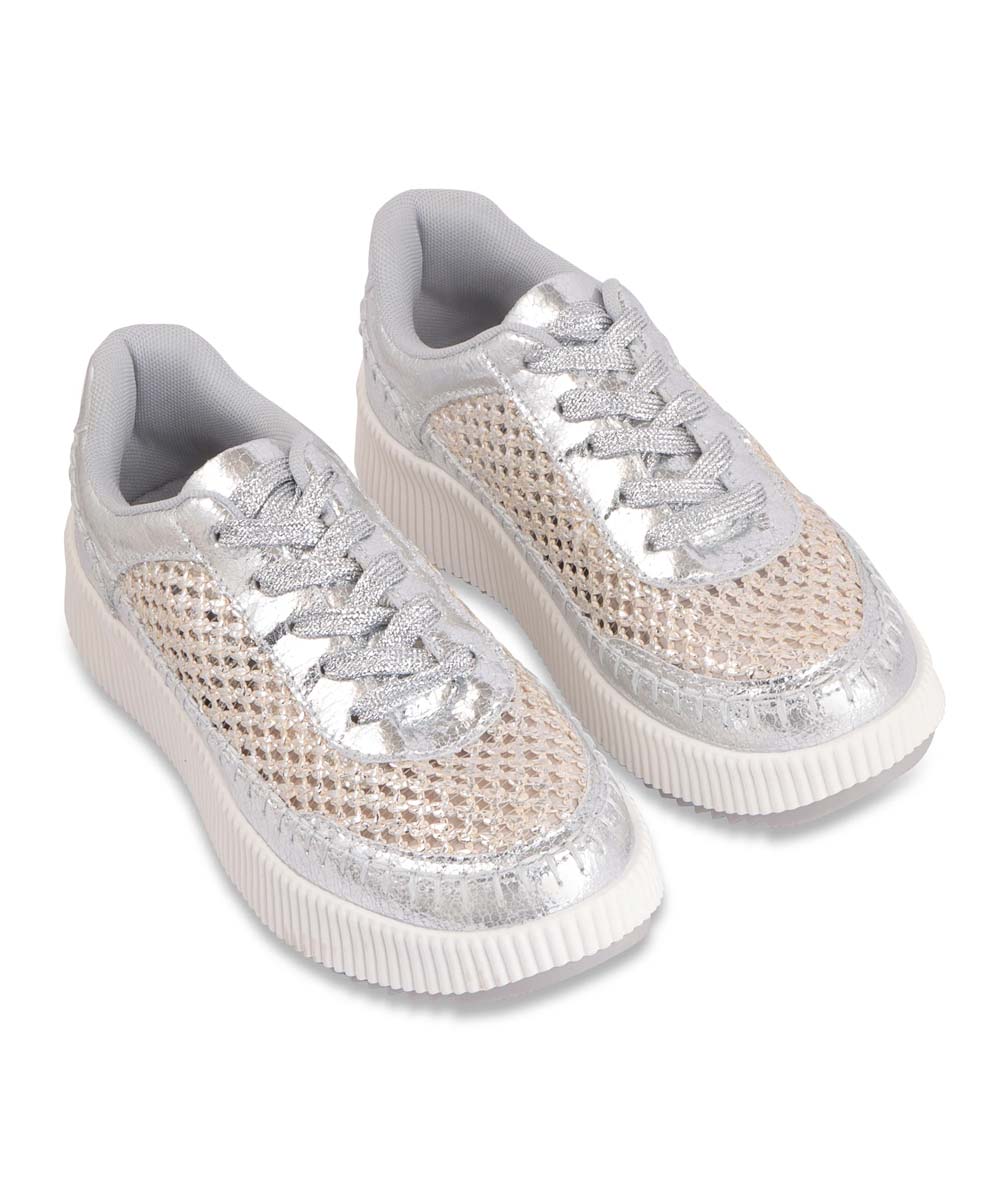 Hamster London Marcella Mesh Silver Party Sneakers