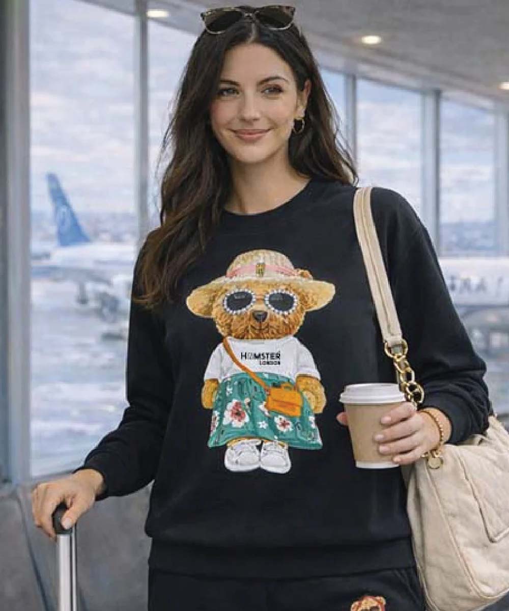 Hamster London Ted H Holiday Black Sweatshirt & Lower Cord Set