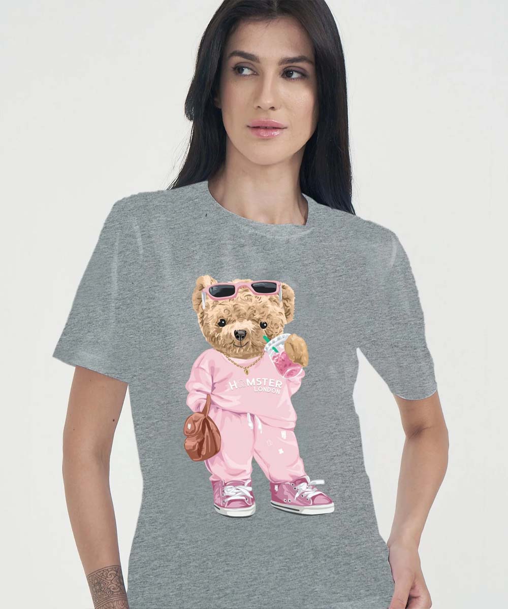 Hamster London Ted H Coffee Run T-Shirt Grey