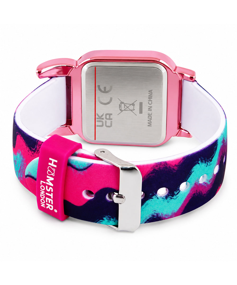 Hamster London Unicorn Metal Horn Swirl Digital Watch