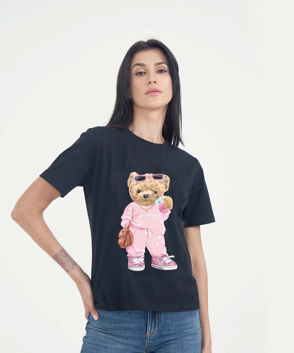 Hamster London Ted H Coffee Run T-Shirt Black