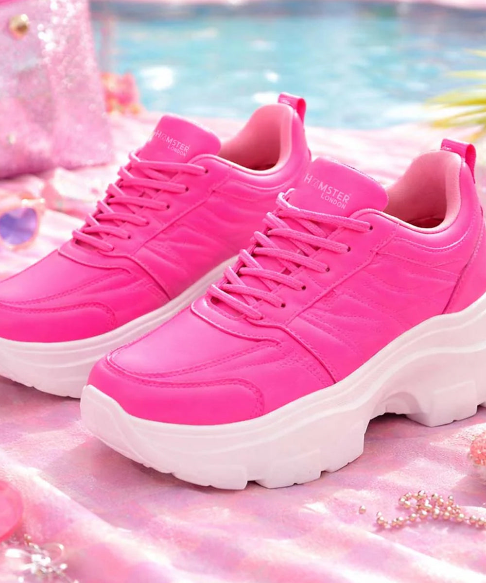 Hamster London Mousehole Hot Pink Party Sneakers